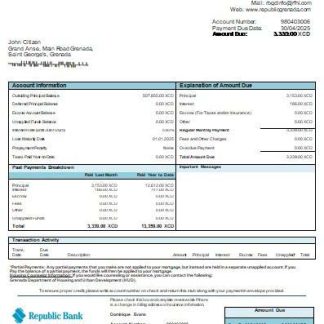 Grenada Republic bank mortgage statement scr download template file