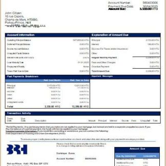 Haiti BRH bank mortgage statement scr download template file