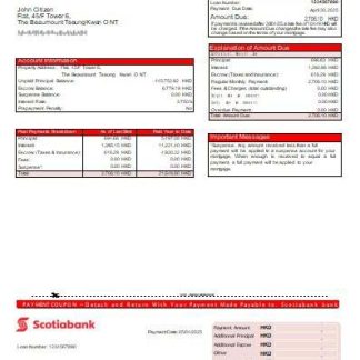Hong Kong Scotiabank bank mortgage statement scr download template file