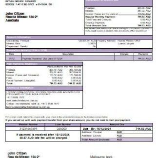 Australia Bank of Melbourne bank mortgage statement scr download template file
