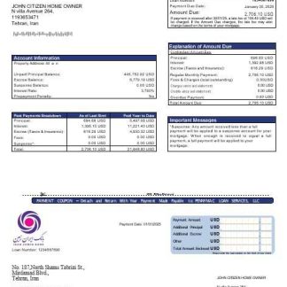 Iran Zamin bank mortgage statement in Word and PDF formats download template file