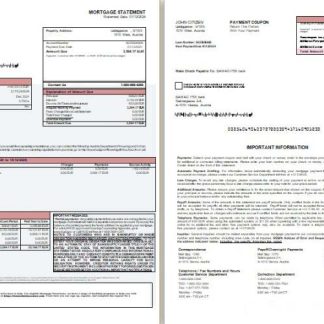 Austria BAWAG PSK bank mortgage statement, 3 pages, 1 2 scr download template file