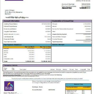 Bahrain BISB bank mortgage statement scr download template file