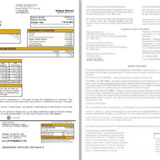 Barbados Caribbean Development bank mortgage statement, 2 pages, 1 2 scr download template file