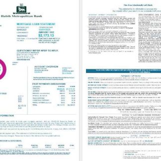 Pakistan Habib Metropolitan mortgage loan statement in Word and PDF formats , 4 pages 1 2 download template file