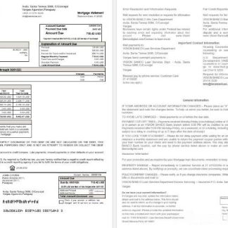 Paraguay Vision Banco mortgage statement in Word and PDF formats download template file