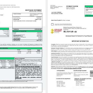 Philippines Al Amanah Islamic Investment bank mortgage statement in Word and PDF formats 1 2 download template file