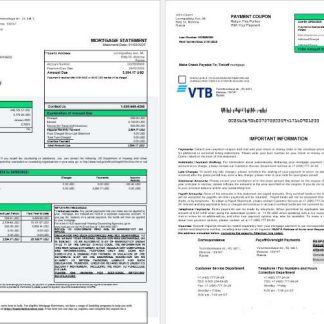 Russia VTB bank mortgage statement in Word and PDF formats 1 2 download template file