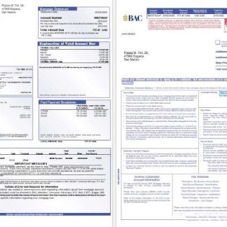 San Marino Banca Agricole Commerciale mortgage statement in Word and PDF formats 1 2 download template file