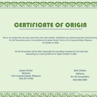 USA Origin Cert download template file