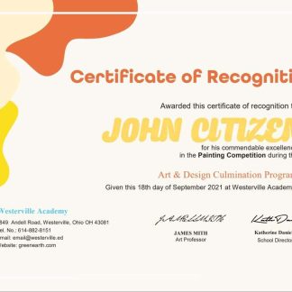 USA Painting Award cert download template file