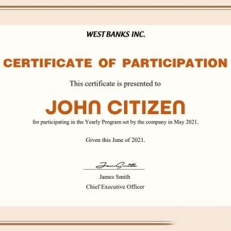 USA Participation cert Version 2 download template file