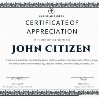 USA Pastor Appreciation cert download template file