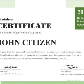 USA Running Award cert download template file