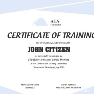 USA Safety Training cert download template file
