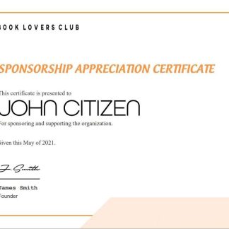 USA Sponsorship Appreciation certificate download template file