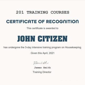 USA Training Course cert download template file