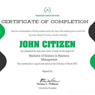 USA University Completion cert download template file