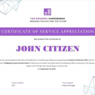 USA Volunteer Certificate download template file