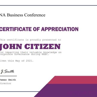 USA Appreciation certificate download template file