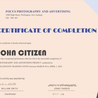 USA Completion certificate template in Word and PDF format, version 2 download template file