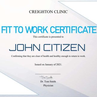 USA Fit to Work cert download template file