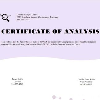 USA General Analysis cert download template file