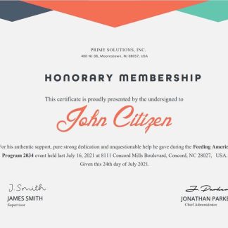 USA Honorary cert download template file