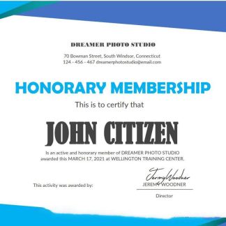 USA Honorary Membership certificate template in Word download template file