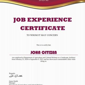 USA Job experience cert download template file