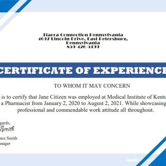 USA Job Experience cert Version 2 download template file