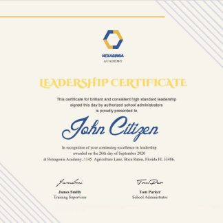 USA Leadership cert download template file