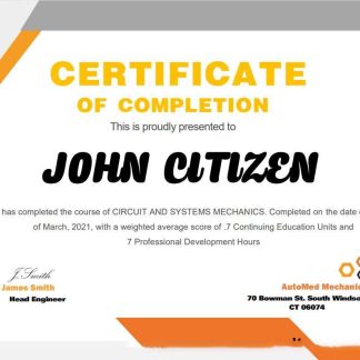 USA Mechanic Certificate download template file