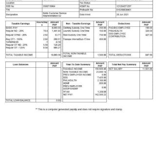 24 7 Customer Philippines payslip template in Word and PDF formats.pdf, 1 download template file