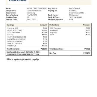 Concentrix CVG Philippines payslip template in Word and PDF formats.pdf, 2 download template file