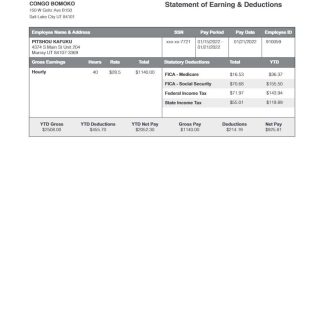 Congo Bomoko statement of earning & deductions template in Word and PDF formats.pdf, 1 download template file