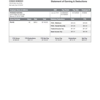 Congo Bomoko statement of earning & deductions template in Word and PDF formats.pdf, 2 download template file
