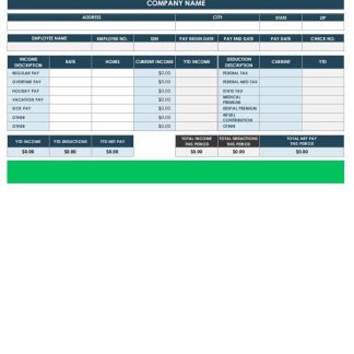 Construction company earning statement in Excel and PDF formats download template file