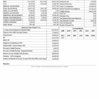 Creative company earning statement in Word and PDF formats download template file