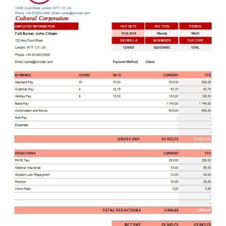 Creddinv Technologies payslip template in Word and PDF formats.pdf, 1 download template file