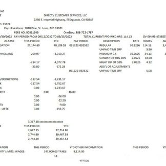 DBC Corporation pay stub template in Word and PDF formats.pdf, 1 download template file