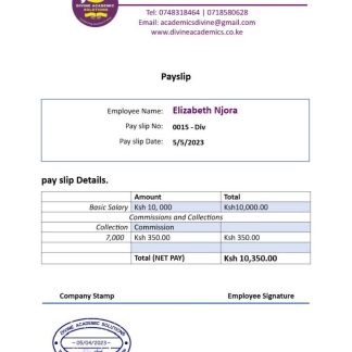 DEWPOINT MECHANICAL earnings statement template in Word and PDF formats.pdf, 1 download template file