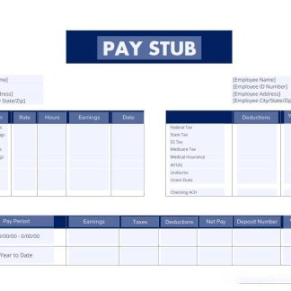 employee hourly pay stub Word and PDF template download template file