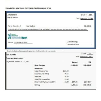 Employee pay stub version 6 in PDF and Word formats download template file