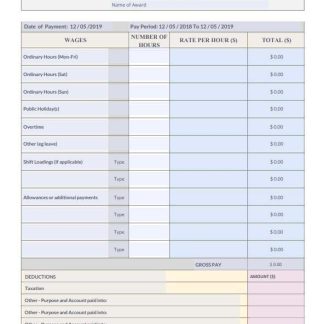 employee pay stub Word and PDF template, version 5 download template file