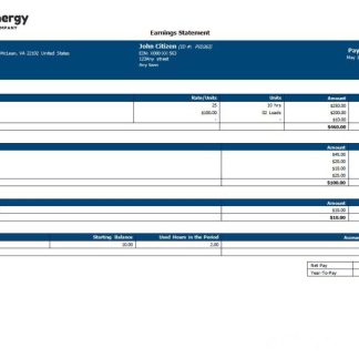 Employer superannuation contribution pay stub Template download template file