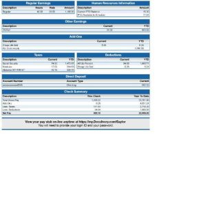 gambling company pay stub template in Word and PDF formats download template file