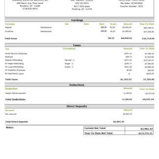 Hendran Tranding building company payslip template in Word and PDF formats.pdf, 1 download template file