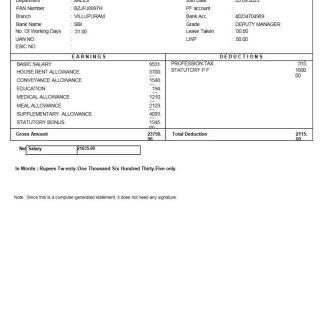 IDFC First Bank LTD payslip template in Word and PDF formats.pdf, 1 download template file