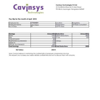 INDIA AIRTEL multinational telecommunications services company payslip in Word and PDF formats download template file